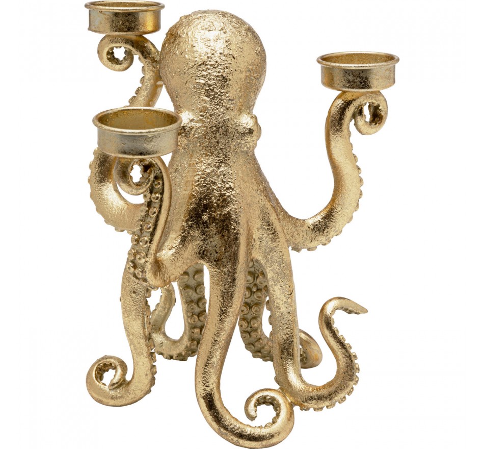 Candler Holder gold octopus 23cm Kare Design