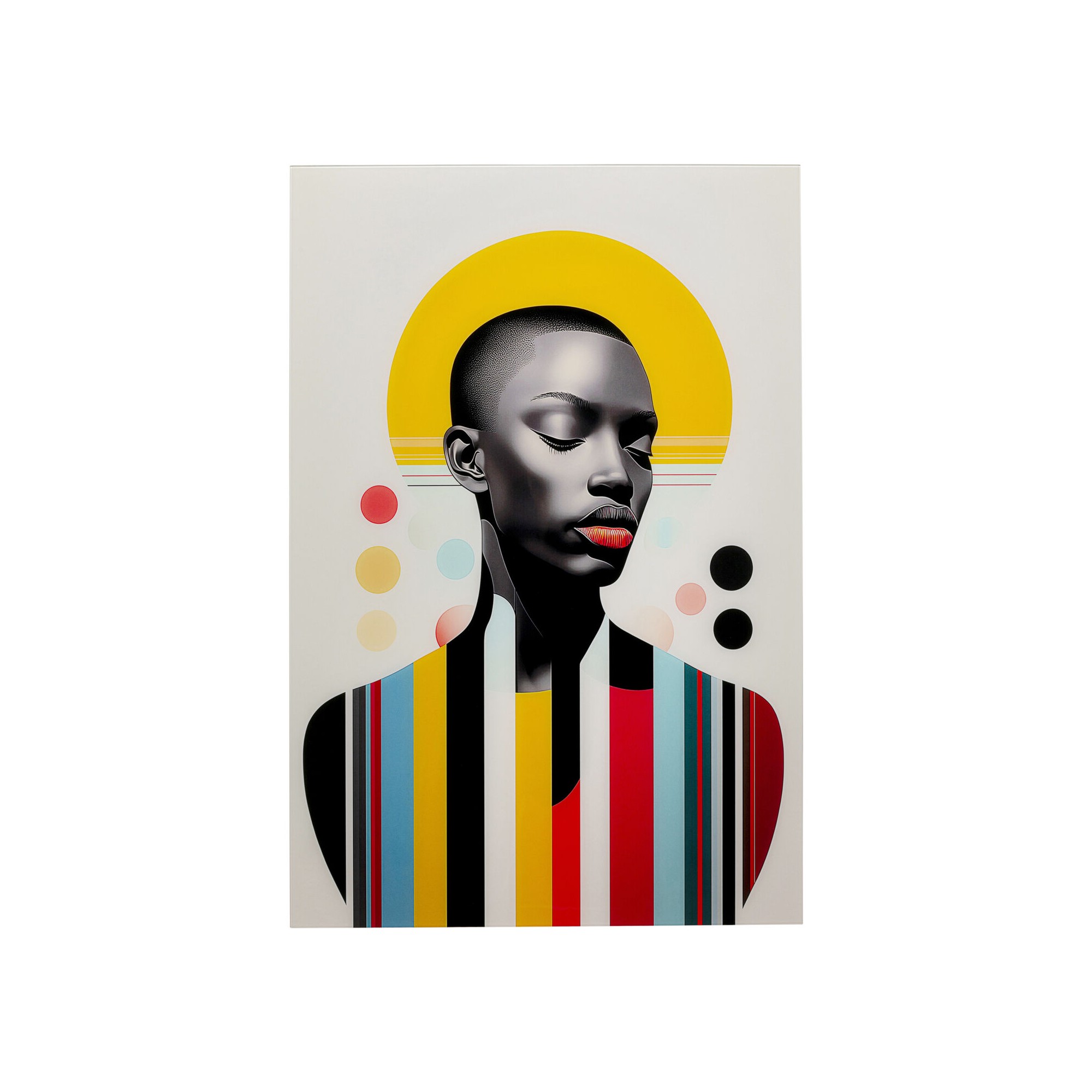 Tableau en verre Muse Retro Lady jaune 80x120cm