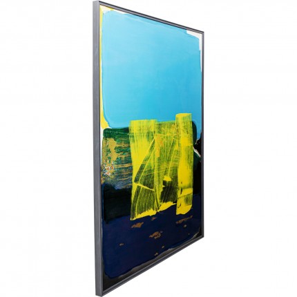 Framed Picture Abstract High Gloss 120x160cm blue Kare Design