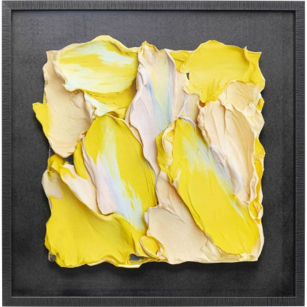 Schilderij Abstract In Box 80x80cm geel Kare Design