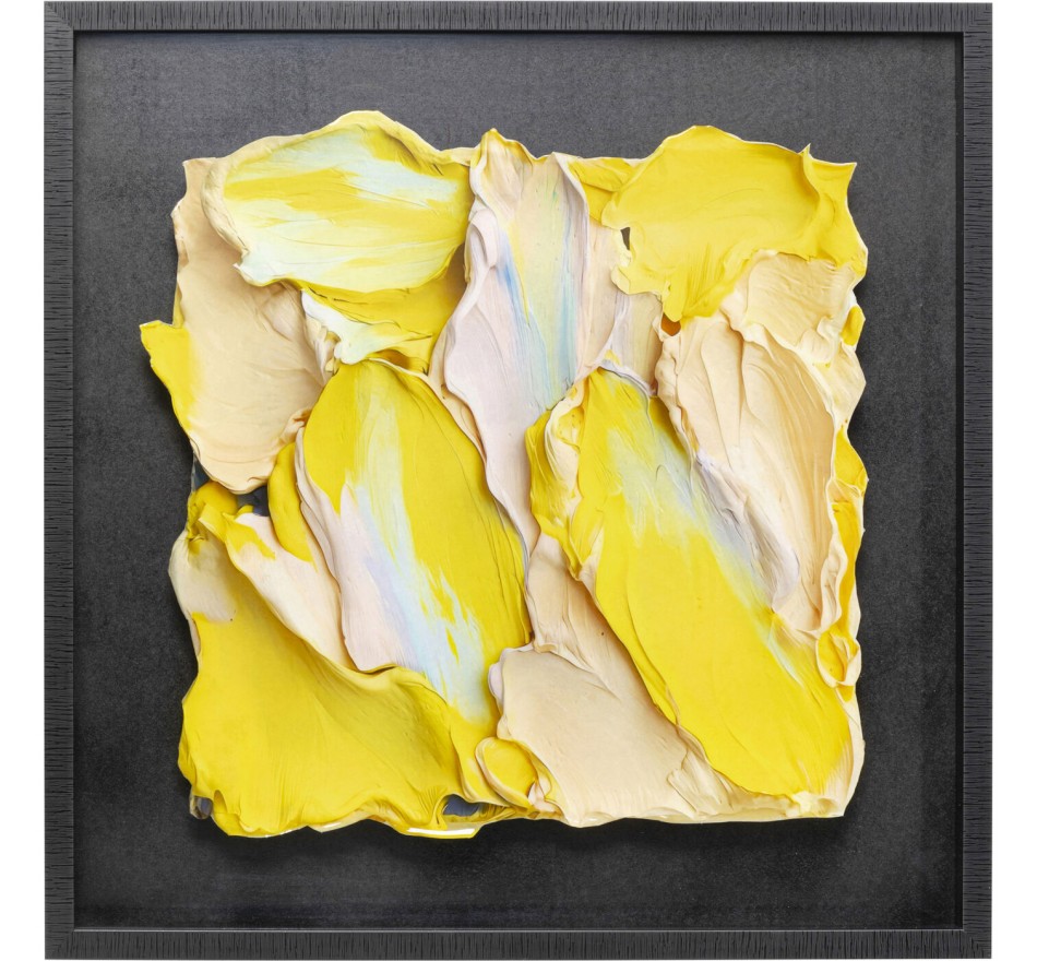 Schilderij Abstract In Box 80x80cm geel Kare Design