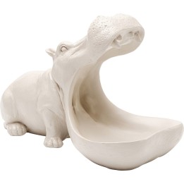 Figurine décorative Hungry Hippo 17cm greige