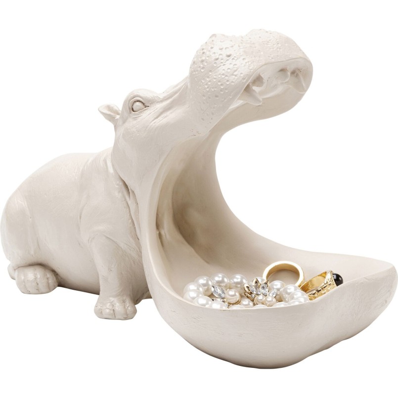 Figurine décorative Hungry Hippo 17cm greige