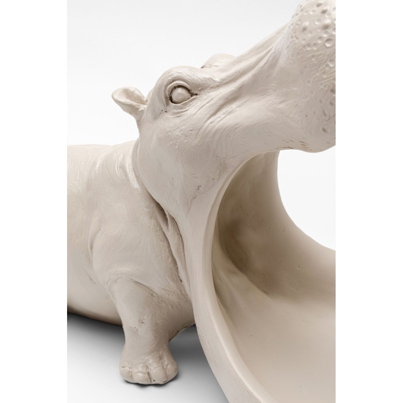 Figurine décorative Hungry Hippo 17cm greige
