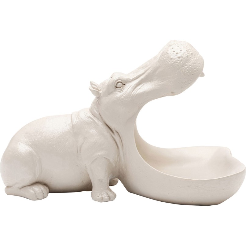 Figurine décorative Hungry Hippo 17cm greige