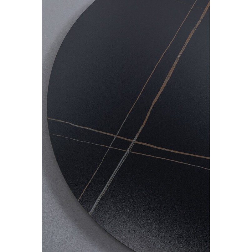 Table ronde en grès noir et blanc - Invitation - Kare Design