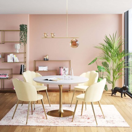 Eettafel Invitation Ø120cm wit en goud Kare Design