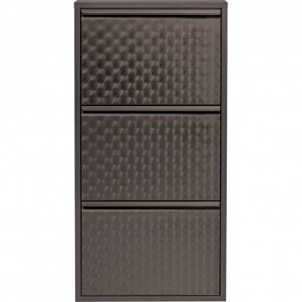 Shoe Container Caruso Silver brushed 3 drawers Kare Design