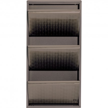 Shoe Container Caruso Silver brushed 3 drawers Kare Design