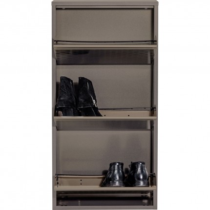 Shoe Container Caruso Silver brushed 3 drawers Kare Design