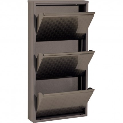 Shoe Container Caruso Silver brushed 3 drawers Kare Design