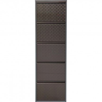 Shoe Container Caruso silver brushed 5 drawers Kare Design