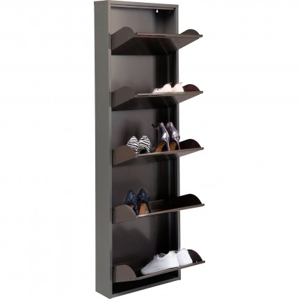 Shoe Container Caruso silver brushed 5 drawers Kare Design