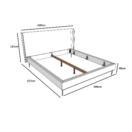 Bed Audrey fluweel creme Kare Design