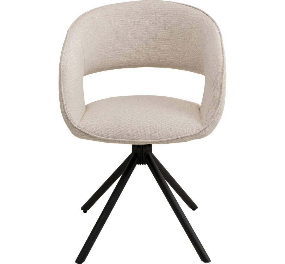 Chaise avec accoudoirs pivotante Gina noire Kare Design