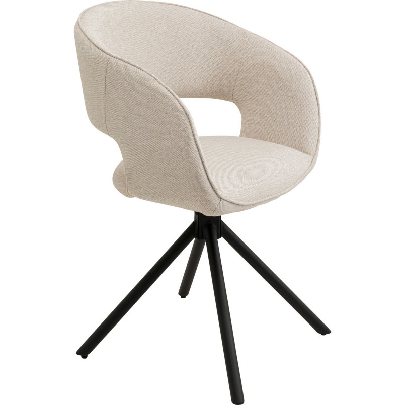 Draaistoel met armleuningen Gina zwart Kare Design