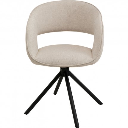 Chaise avec accoudoirs pivotante Gina noire Kare Design