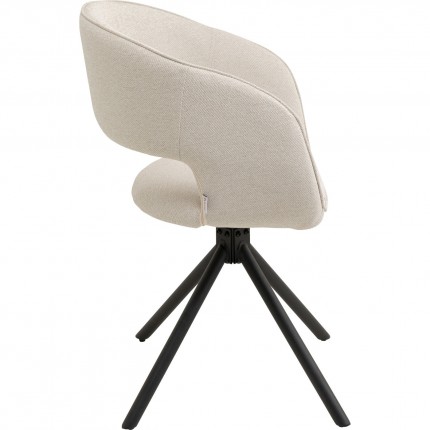 Chaise avec accoudoirs pivotante Gina noire Kare Design