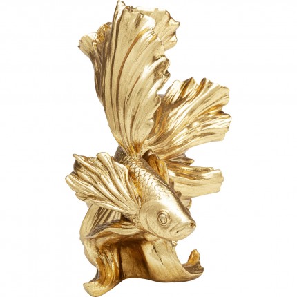 Déco poisson combattant 25cm doré Kare Design