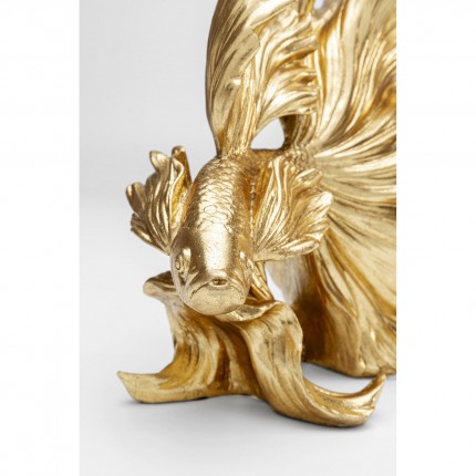 Woonaccessoires betta vissen 25cm goud Kare Design