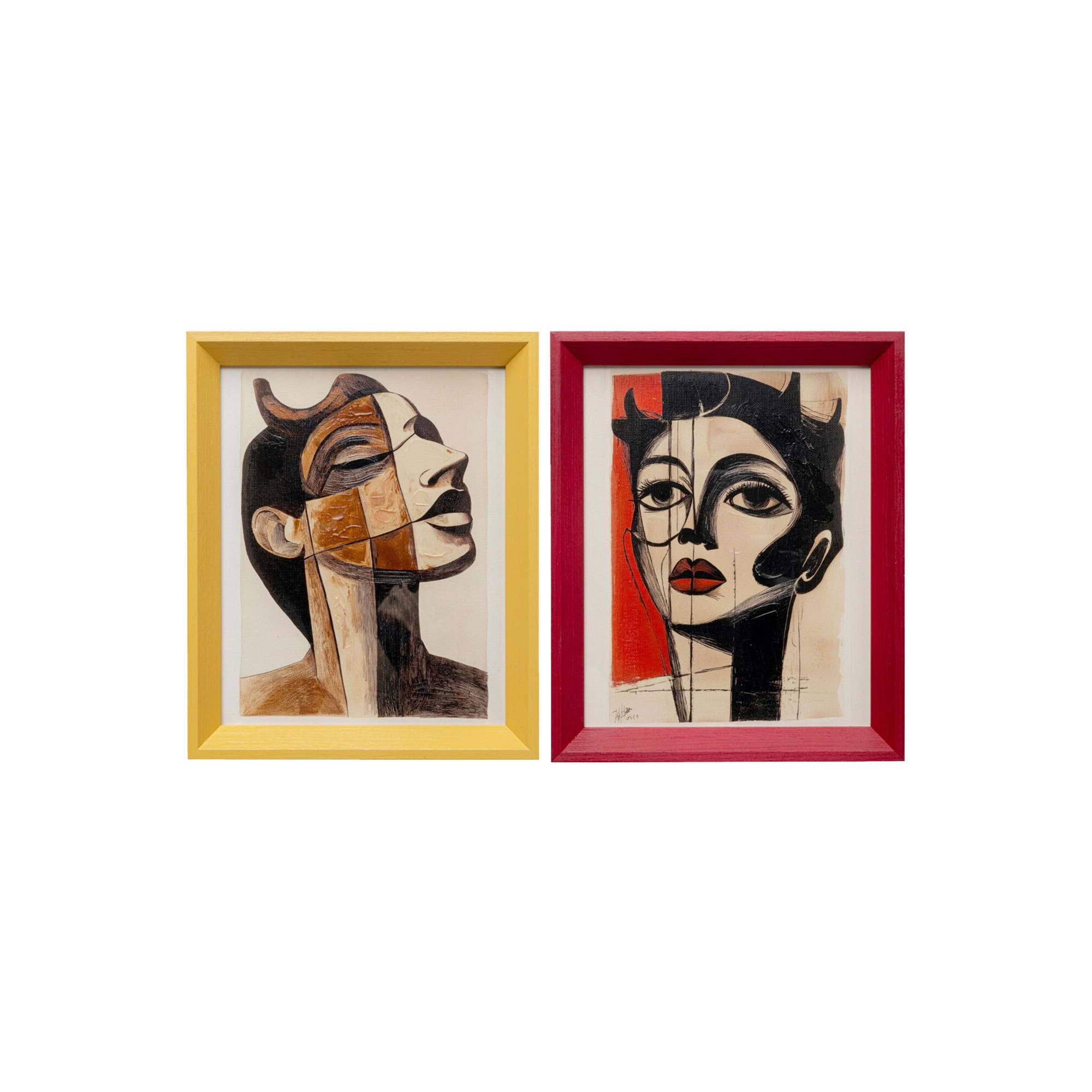 Tableau encadré Portrait Modernise 22x27cm (2/Set)