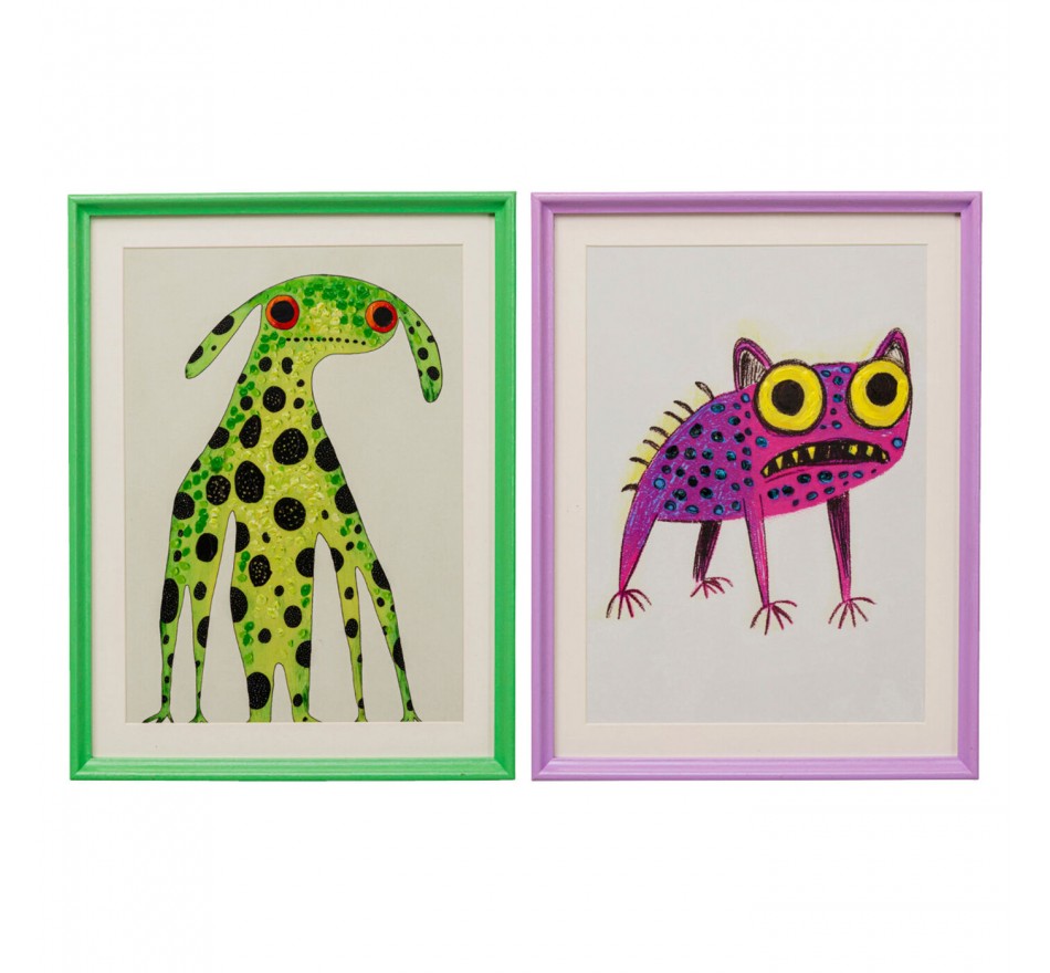 Tableaux Frame animaux fantastiques set de 2 Kare Design