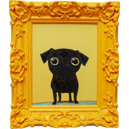 Framed Picture yellow black dog 30x35cm Kare Design