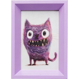 Tableau encadré Mad Cat 13x18cm