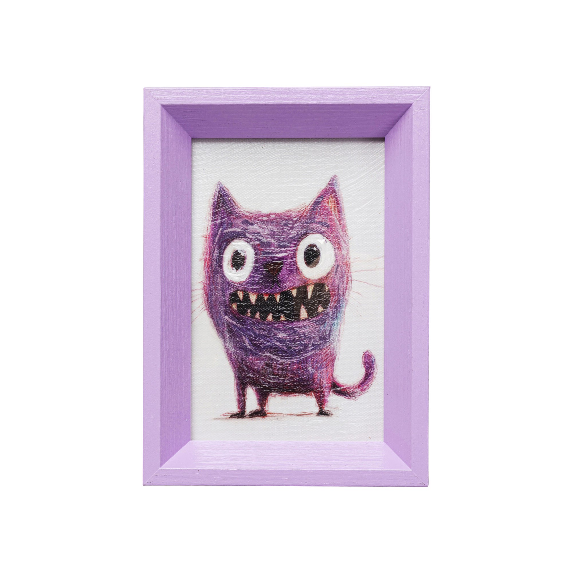 Tableau encadré Mad Cat 13x18cm