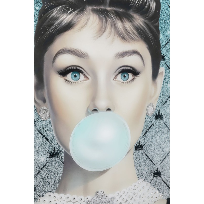 Tableau encadré bleu diva chewing-gum - Kare Design