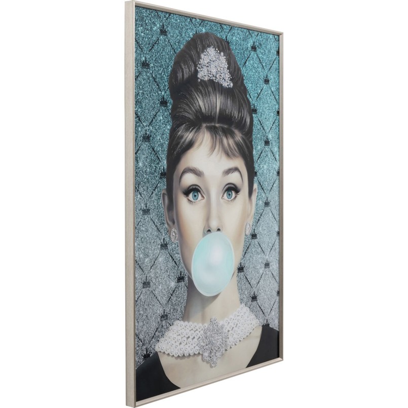 Tableau encadré bleu diva chewing-gum - Kare Design