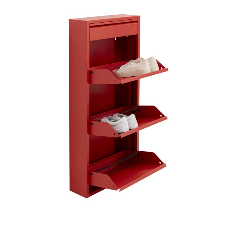 Meuble à chaussures Caruso 3 Plus 1 rouge (MO)
