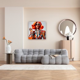 Wandfoto vrouw juwelen 100x100cm Kare Design