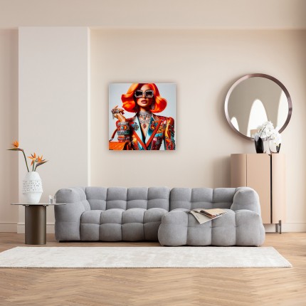 Wandfoto vrouw juwelen 100x100cm Kare Design