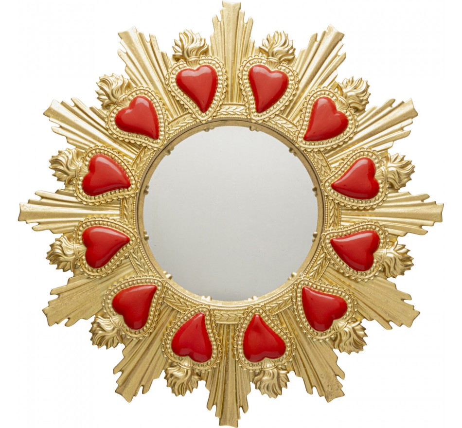 Miroir coeurs enflammés 38cm Kare Design
