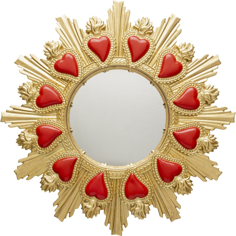 Miroir mural Flaming Heart Ø39cm