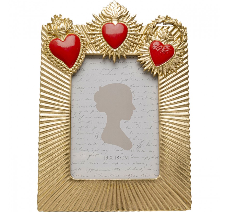Picture Frame three flaming hearts 20x29cm Kare Design