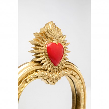 Miroir de table coeur enflammé 30cm Kare Design