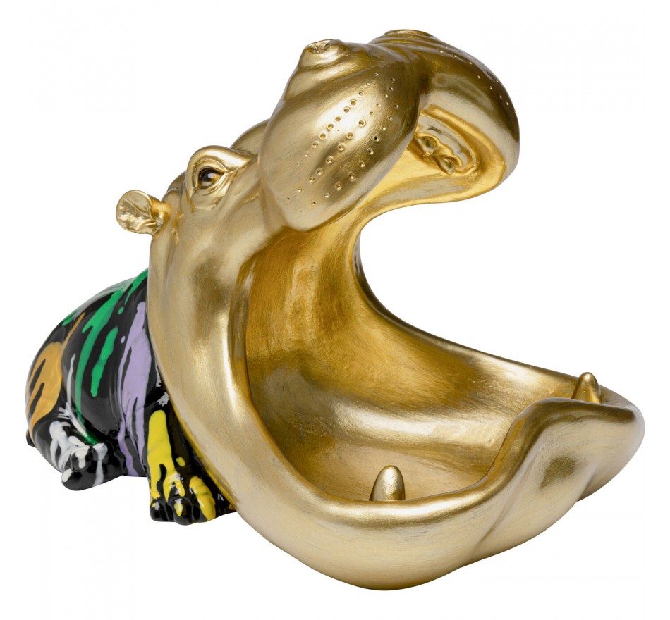 Bowl gold hippopotamus paint drips Kare Design