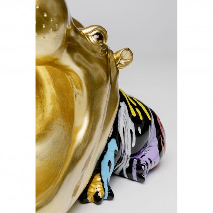 Bowl gold hippopotamus paint drips Kare Design