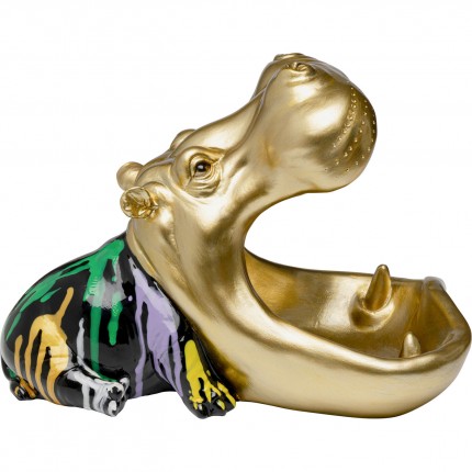 Serveerschaal goud nijlpaard verfdruppels Kare Design