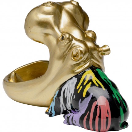 Bowl gold hippopotamus paint drips Kare Design