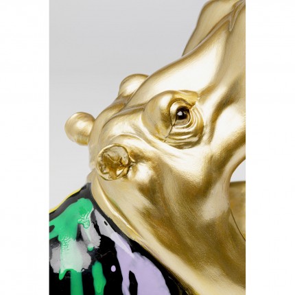 Bowl gold hippopotamus paint drips Kare Design