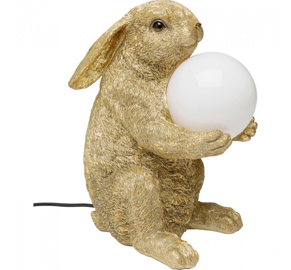 Lampe lapin assis doré Kare Design