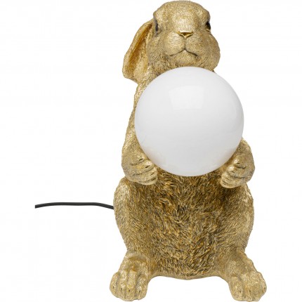 Lampe lapin assis doré Kare Design