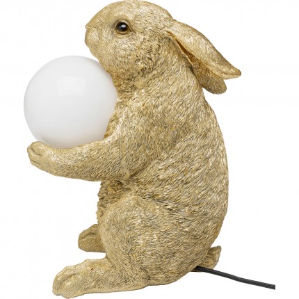 Lampe lapin assis doré Kare Design
