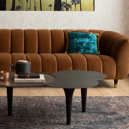 Coussin à franges Cannes 55x55cm bleu pétrole Kare Design