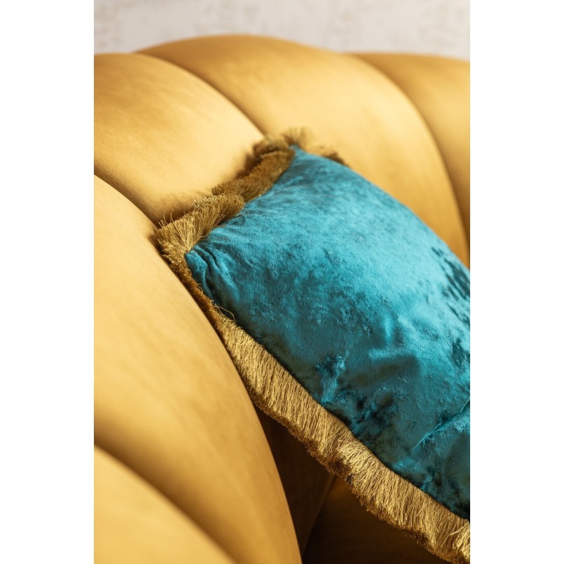 Kussen franje Cannes 55x55cm blauw Kare Design