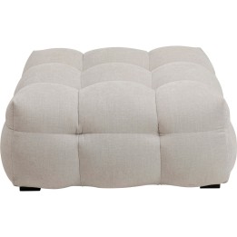 Repose-pieds carré en tissu crème - Salamanca - Kare Design