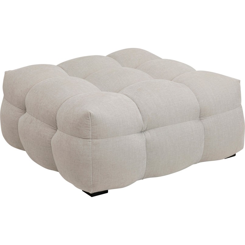 Repose-pieds carré en tissu crème - Salamanca - Kare Design